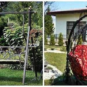 Kovové hojdačke s rukami nad hlavou